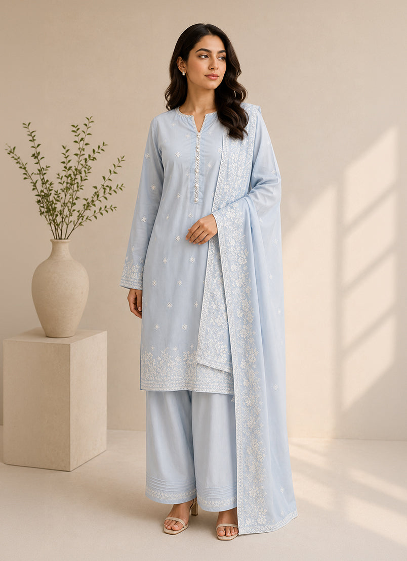 Embroidered 3 PC Suit