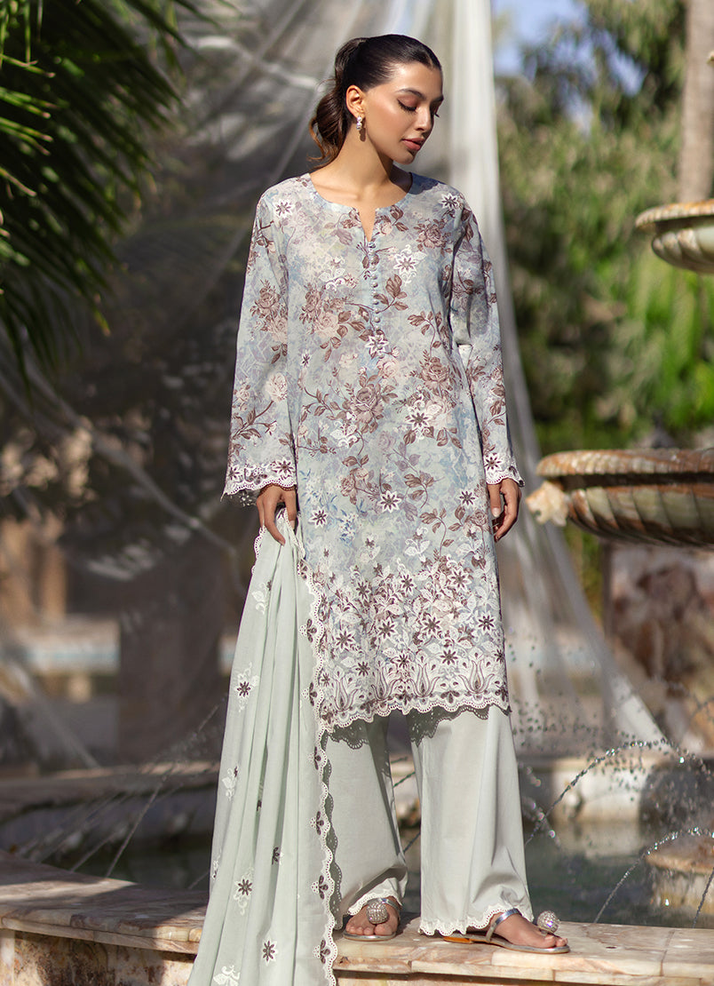 3 PC Embroidered Printed Suit