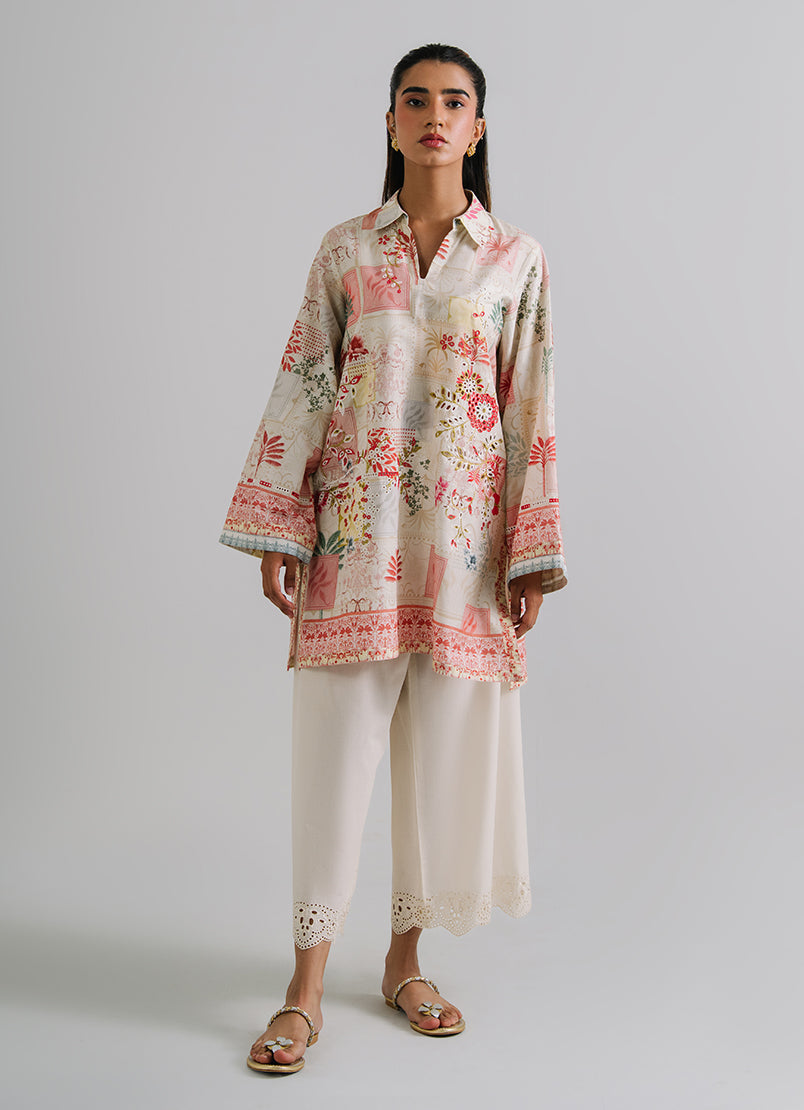 Printed Embroidered  Kurta
