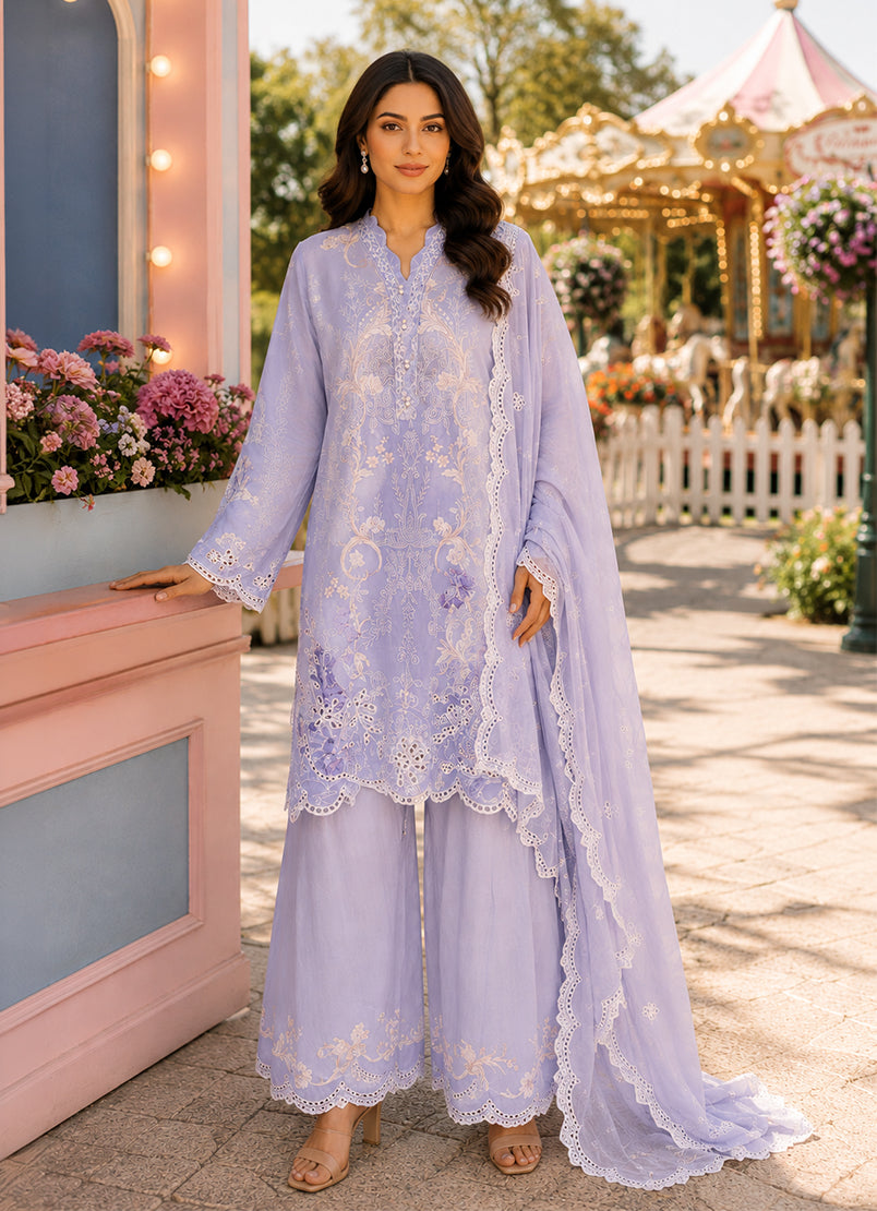 Printed Embroidered 3 PC