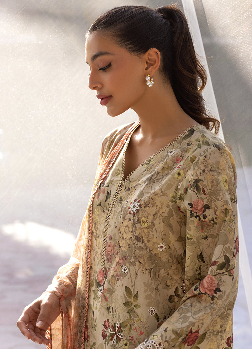 3 PC Embroidered Printed Suit