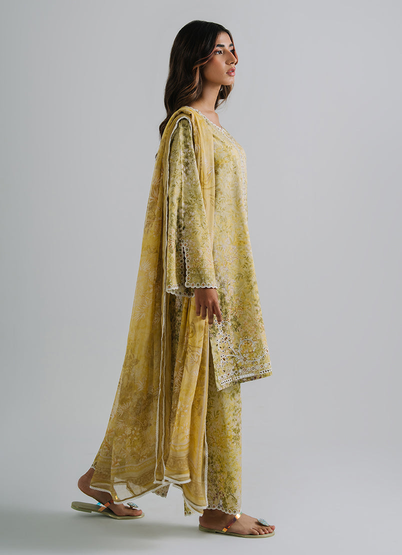 3 PC Embroidered Printed Suit