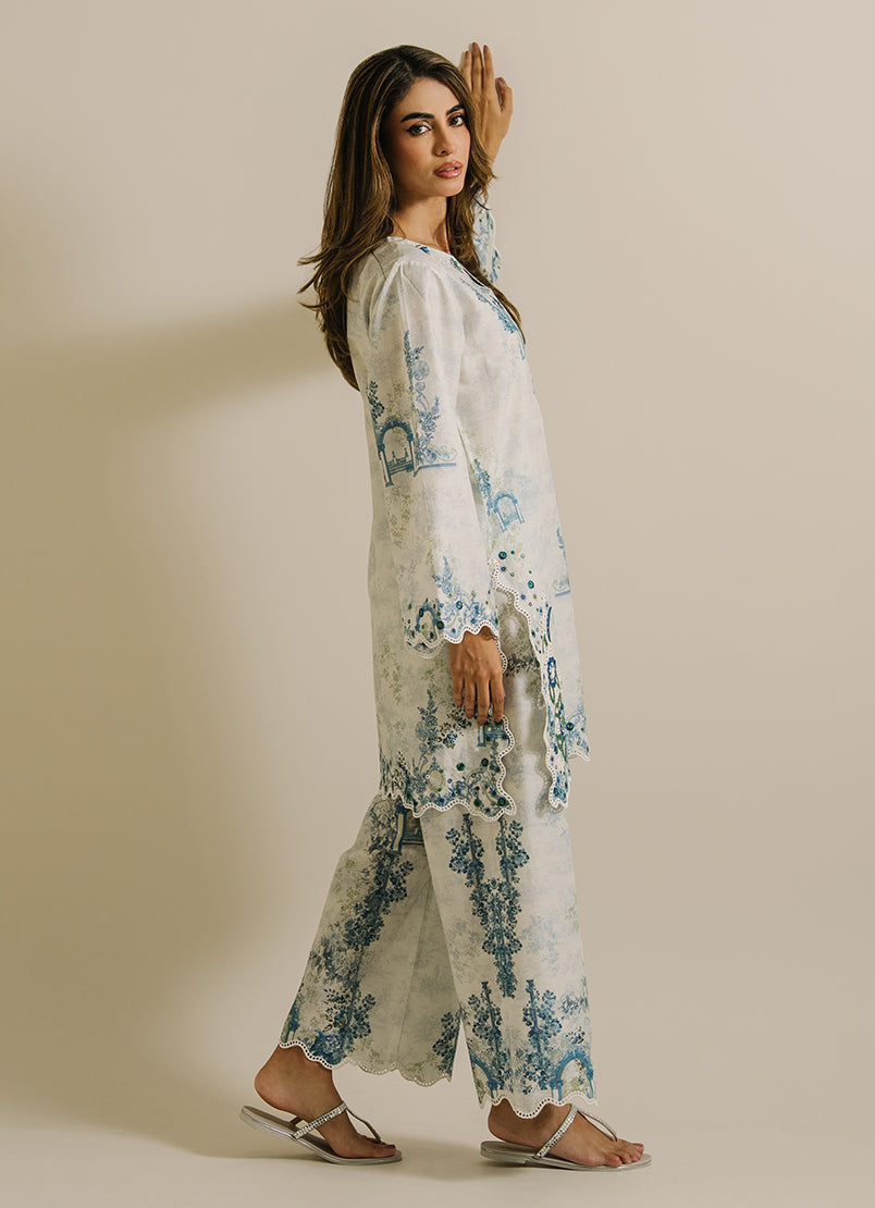 Printed Embroidered CO-ORD Set