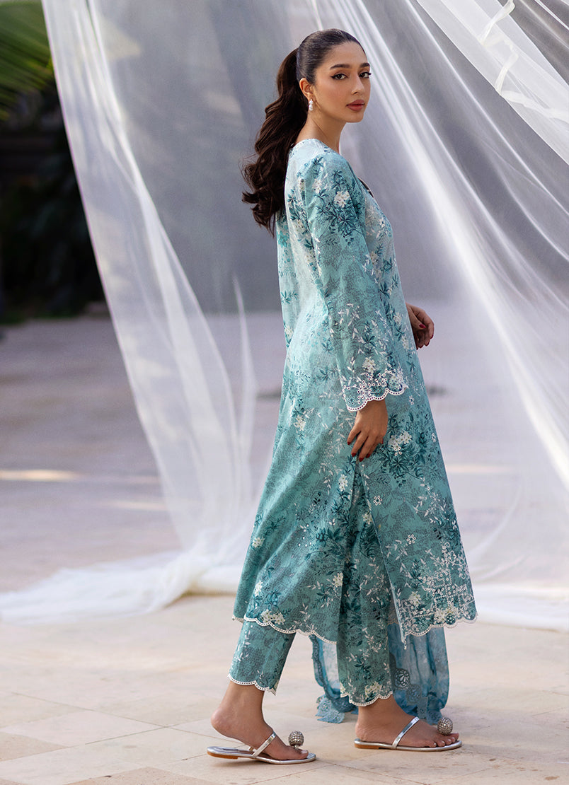 3 PC Embroidered Printed Suit