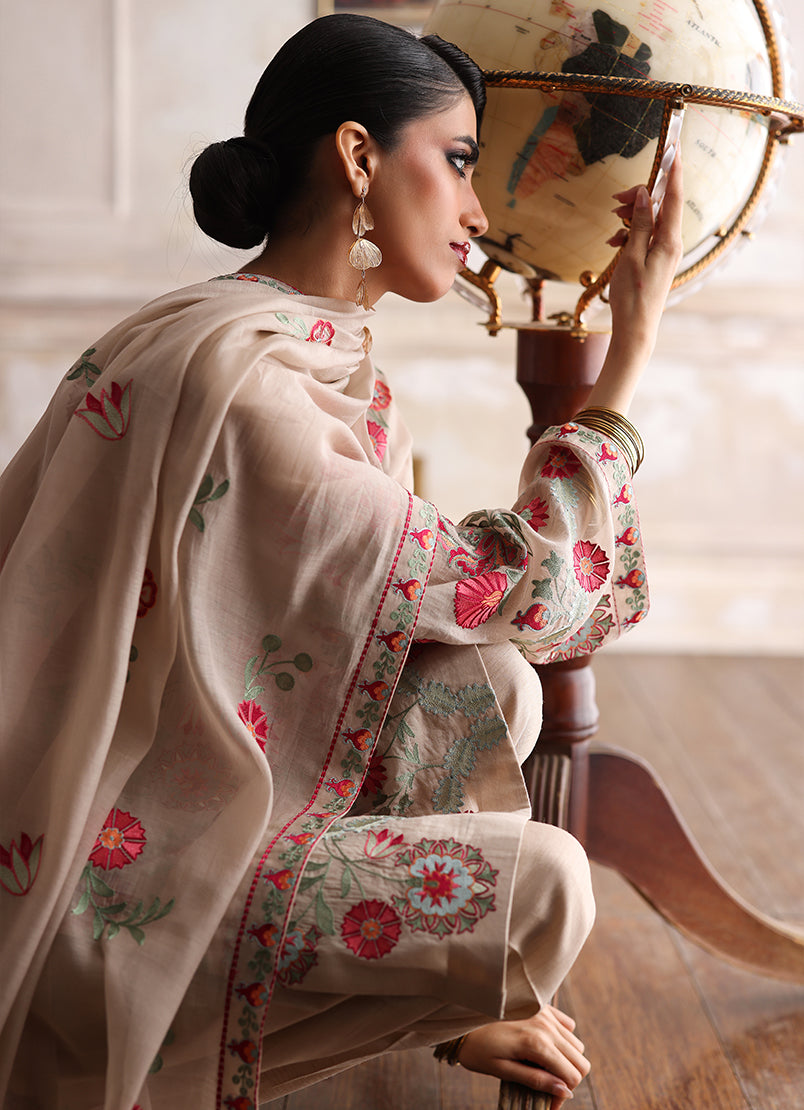 3PC Embroidered Suit