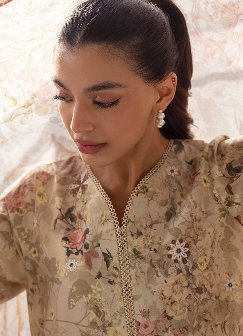 3 PC Embroidered Printed Suit