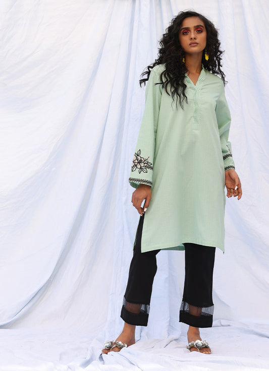 Floral Bunch Kurta - Embroidered Pret