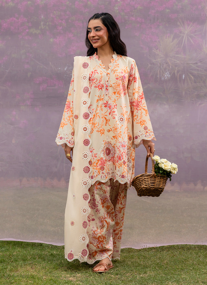 Printed Emb 3 PC Suit