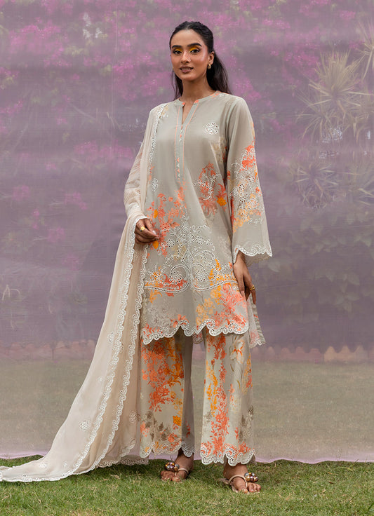 Printed Emb 3 PC Suit