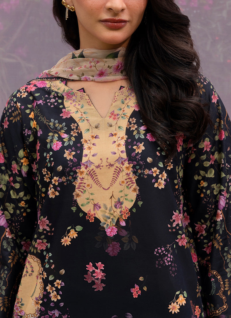 Solid Printed 3 PC Suit