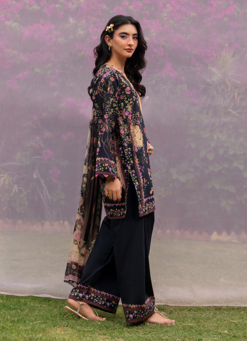 Solid Printed 3 PC Suit
