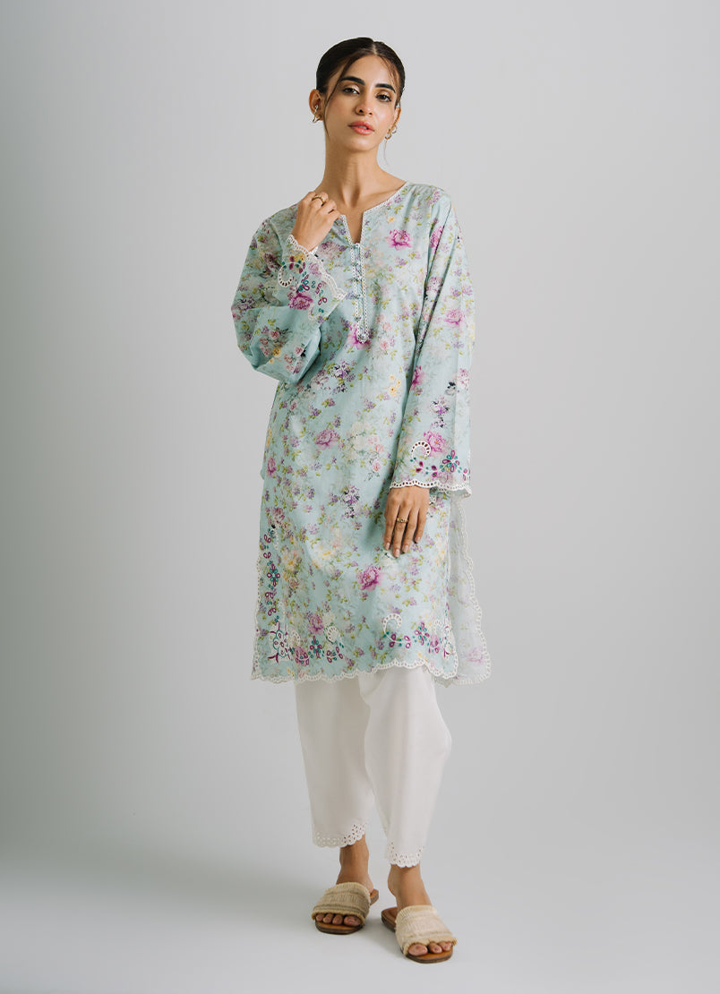 Printed and Embroidered Kurta