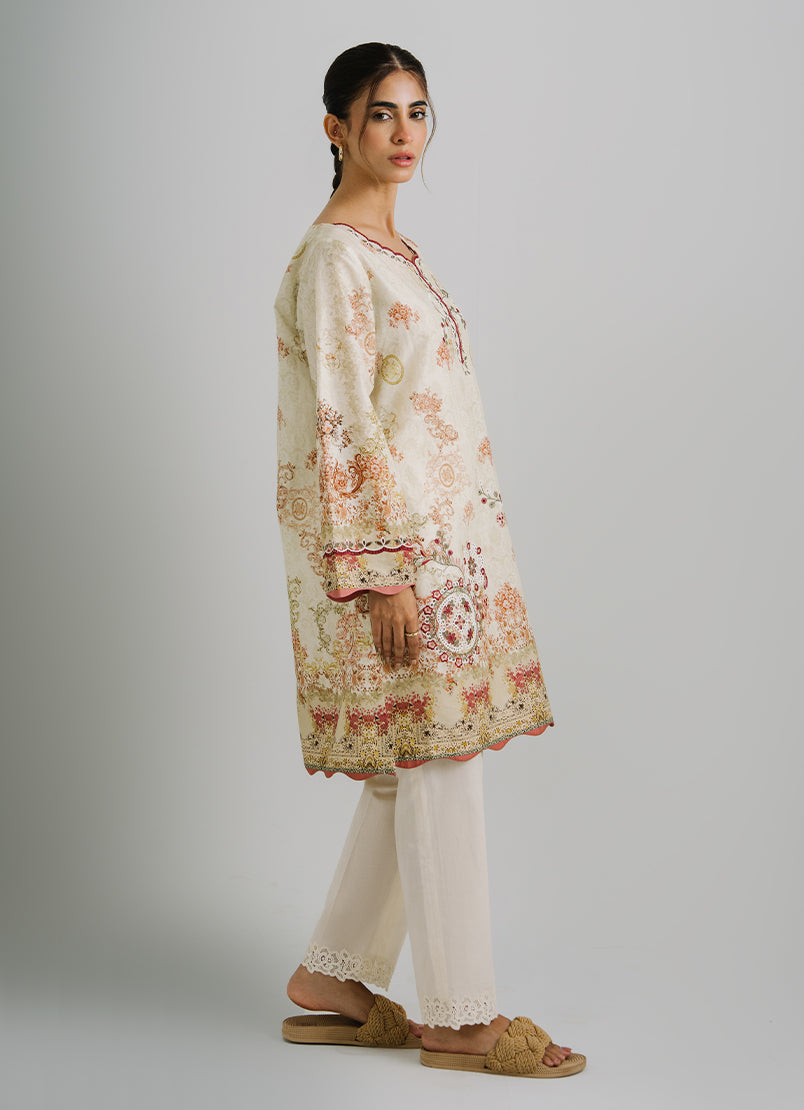 Printed and Embroidered Kurta