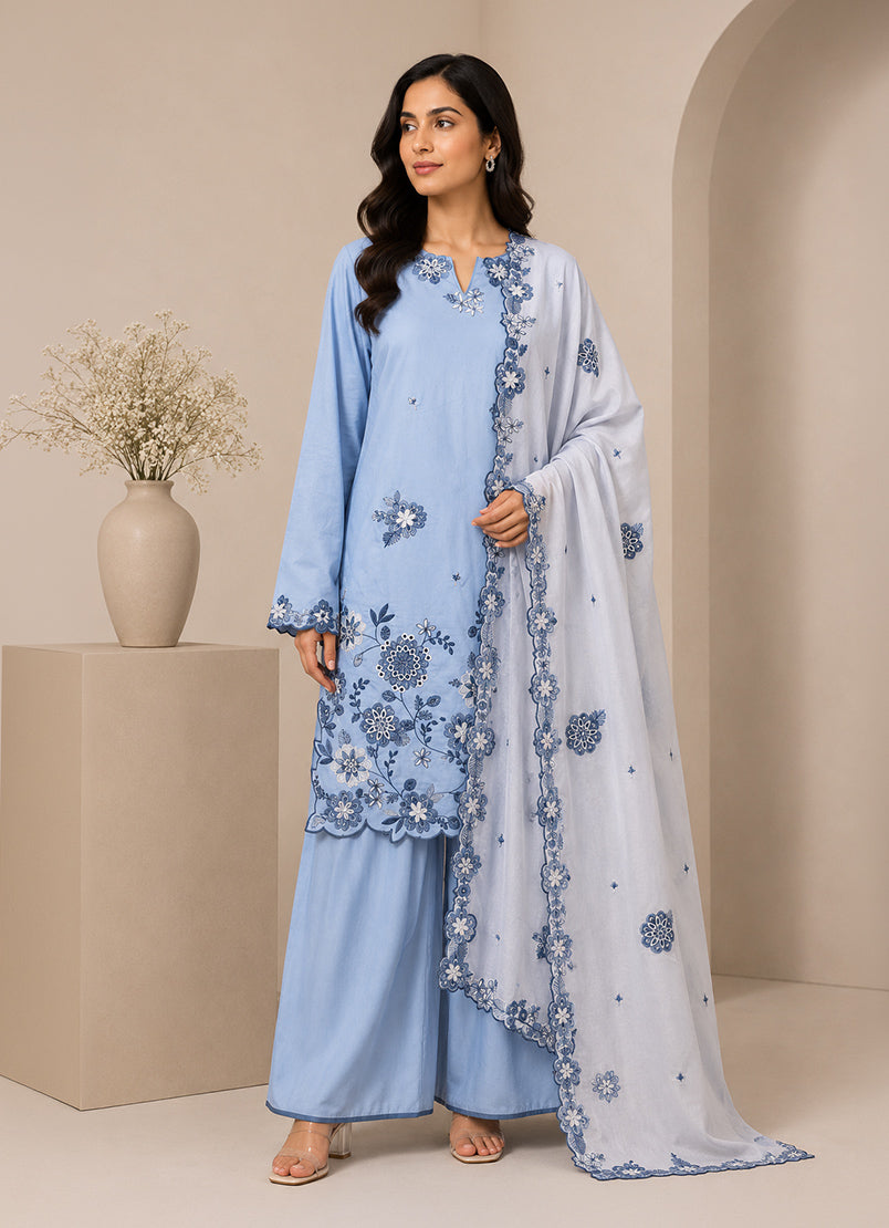 Embroidered 3 PC Suit