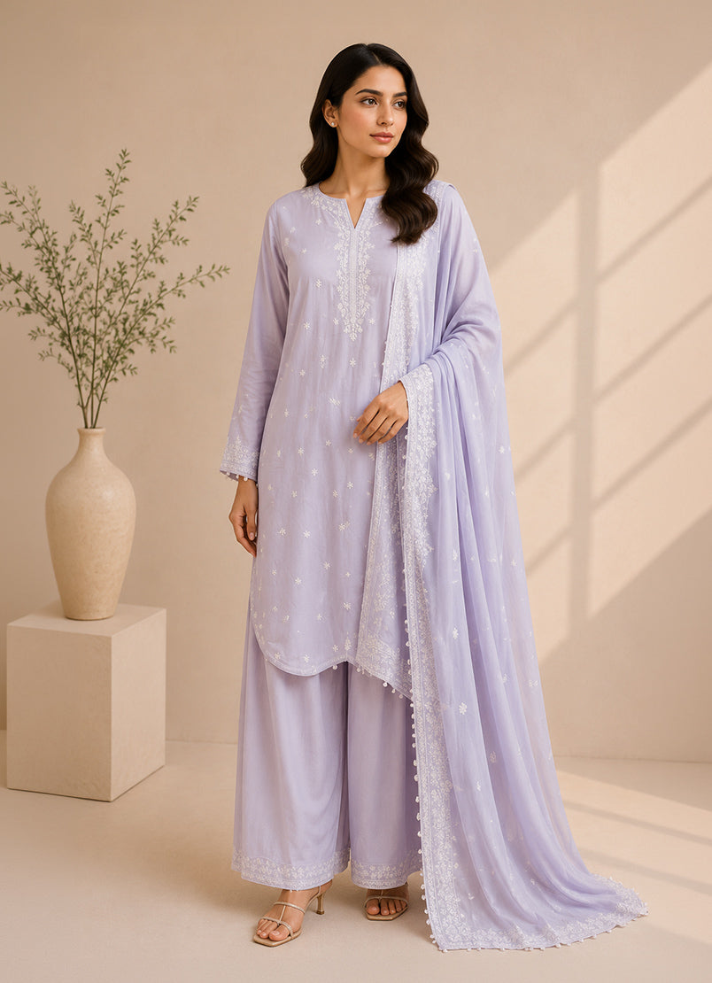 Embroidered 3 PC Suit