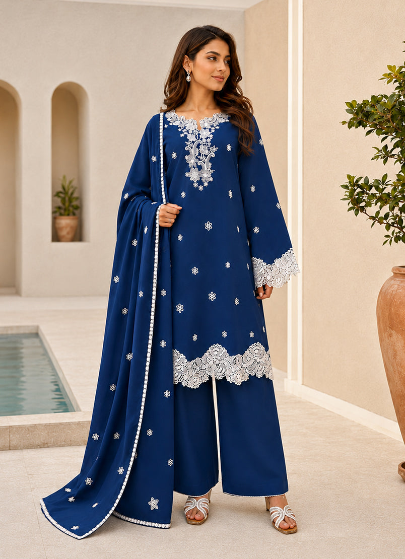 Embroidered 3 PC Suit