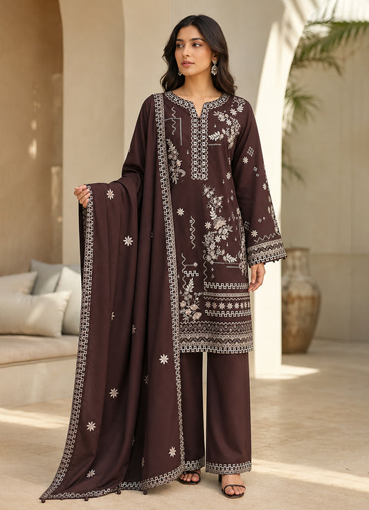 Embroidered 3 PC Suit