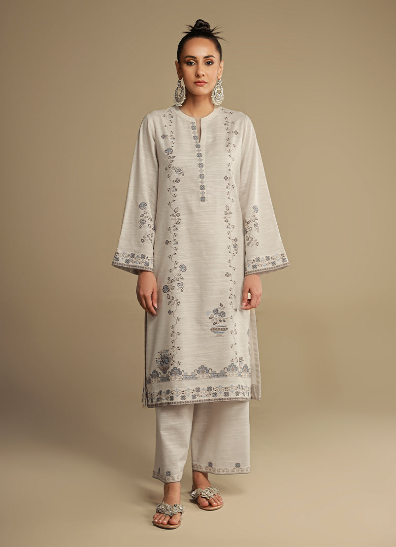 3 PC khaddar Embroidered Suit