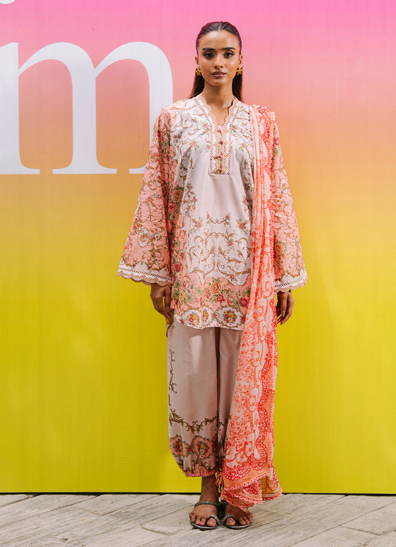 Printed Solid 3 PC Suit