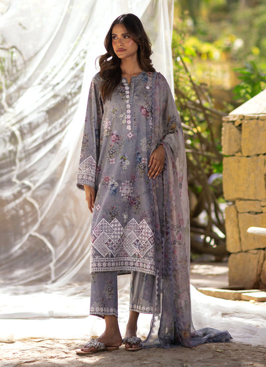3 PC Embroidered Printed Suit