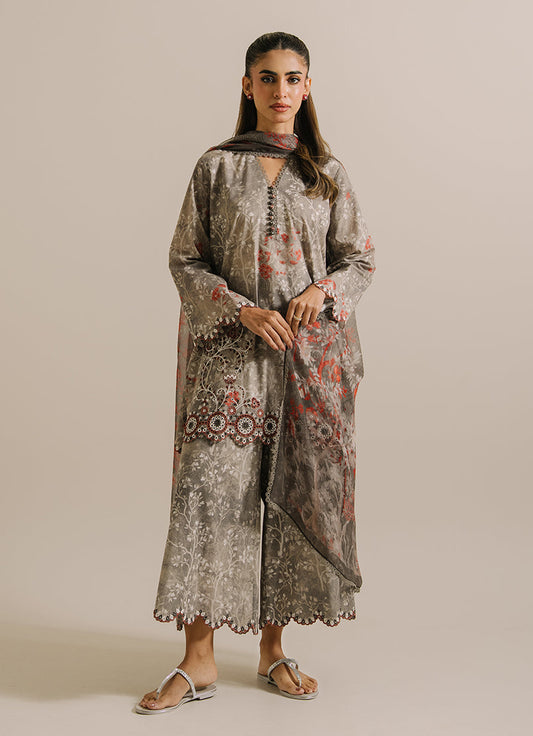 3 PC Printed Embroidered Suit