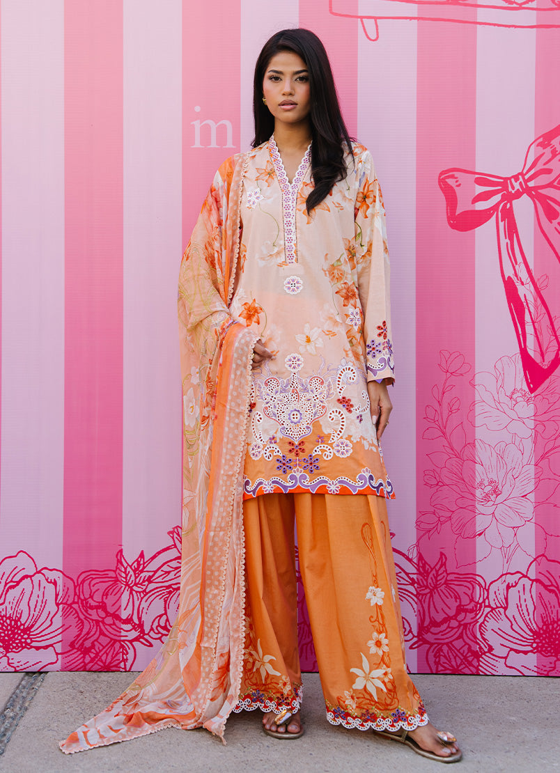 Printed Embroidered 3 PC Suit