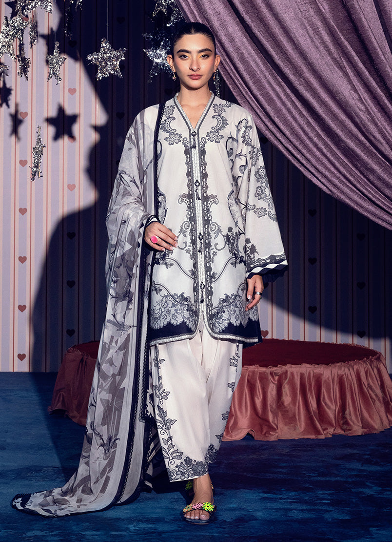 Printed Solid 3 PC Suit