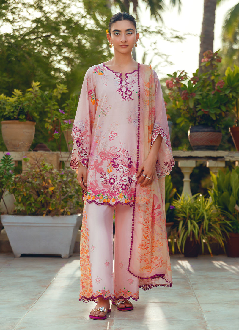 Printed Embroidered 3 PC