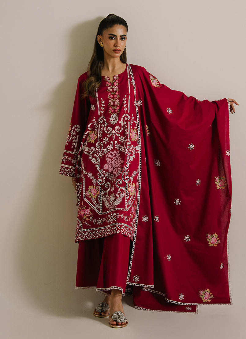 3PC Embroidered Suit