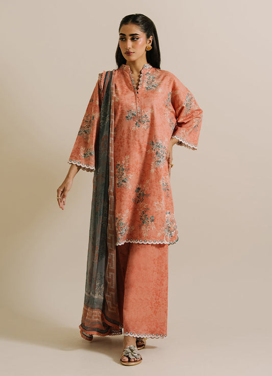 3 PC Printed Embroidered Suit