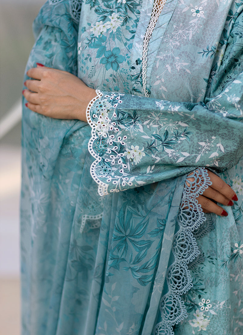 3 PC Embroidered Printed Suit
