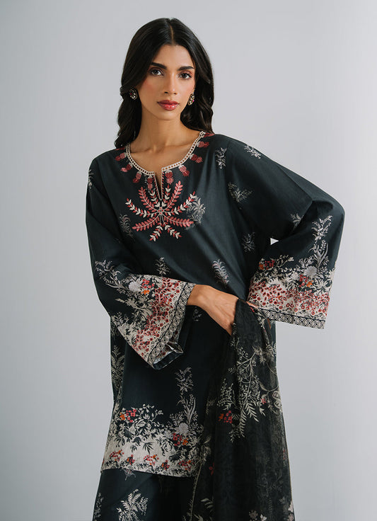 3 PC Printed Embroidered Suit