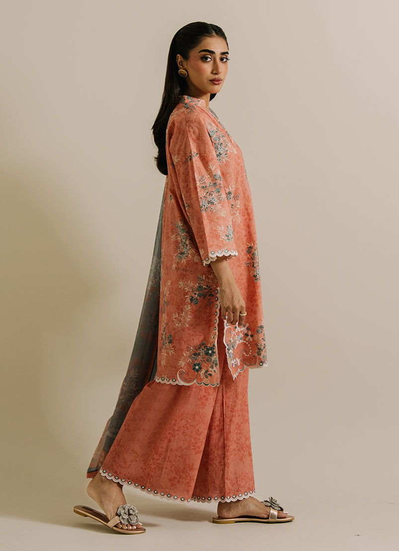 3 PC Printed Embroidered Suit