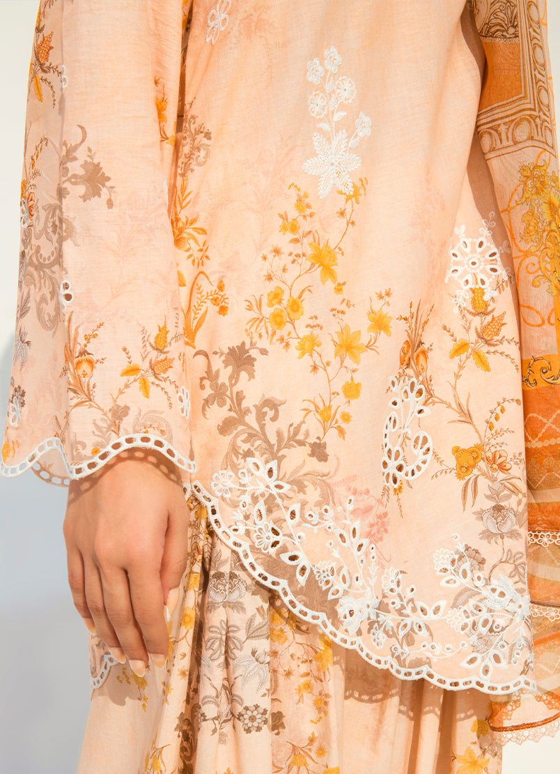 Printed Embroidered 3 PC Suit