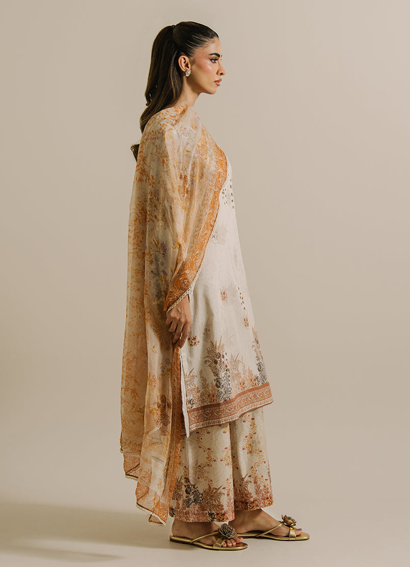 3 PC Printed Embroidered Suit