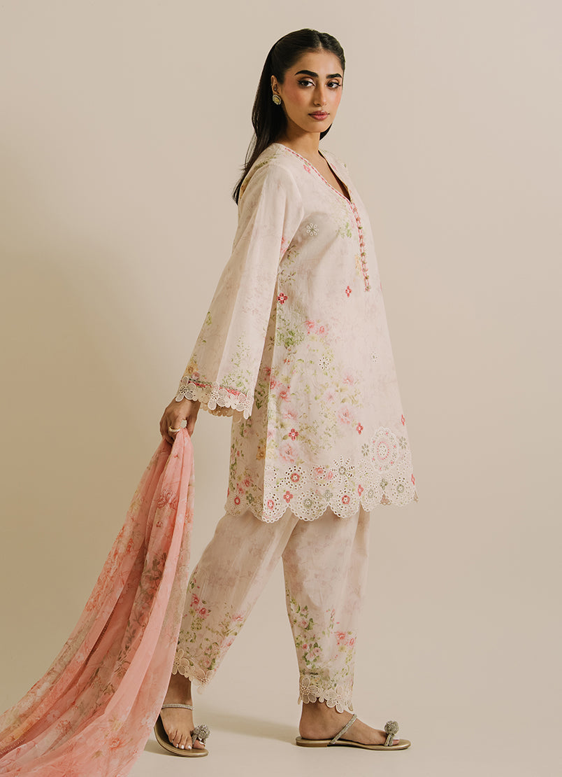 3 PC Printed Embroidered Suit