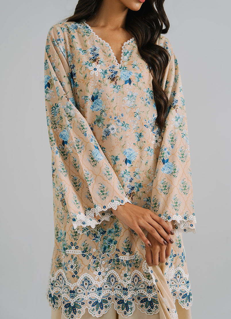 3 PC Embroidered Printed Suit