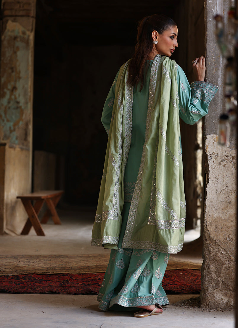 3 PC Amber Gharara Set
