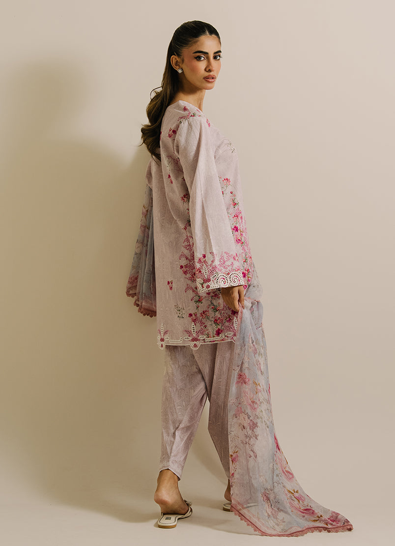 3 PC Printed Embroidered Suit