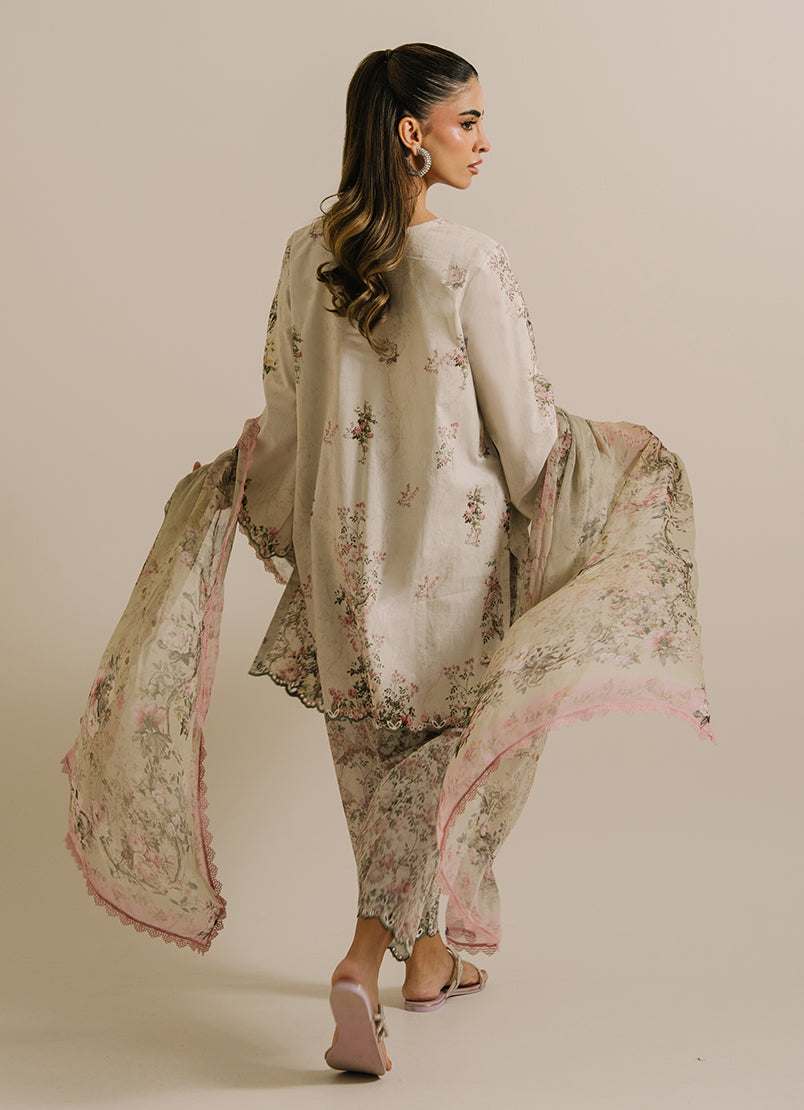 3 PC Printed Embroidered Suit
