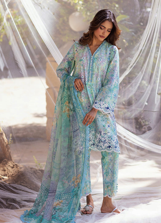 3 PC Embroidered Printed Suit