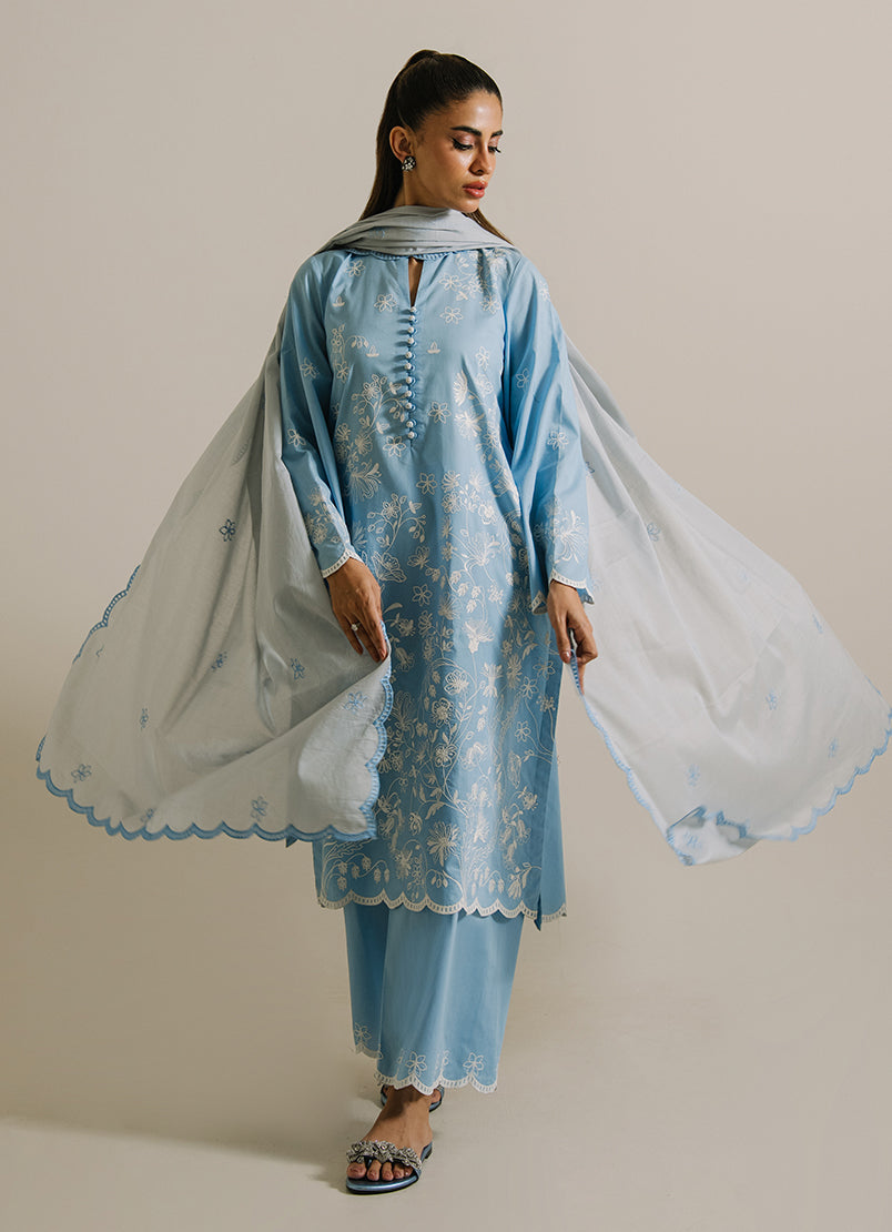 3PC Embroidered Suit