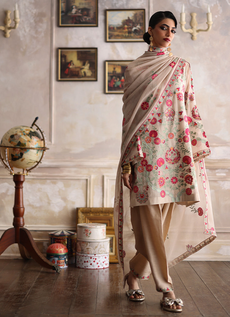 3PC Embroidered Suit
