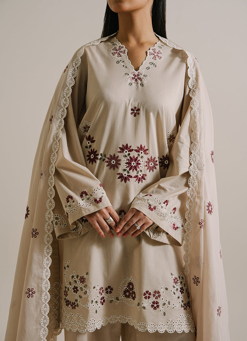 3PC Embroidered Suit