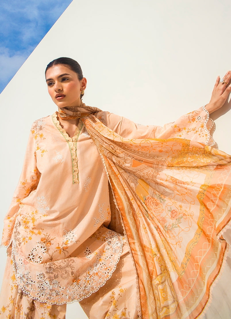 Printed Embroidered 3 PC Suit