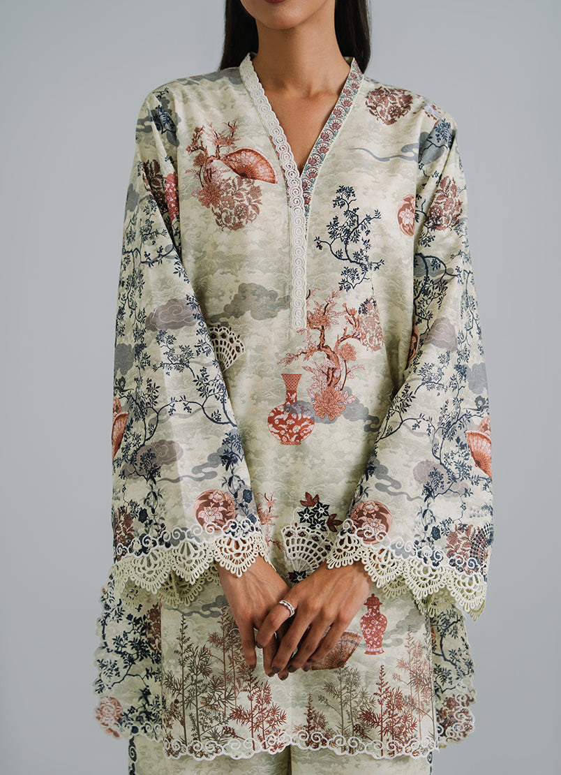 Printed Embroidered CO-ORD Set