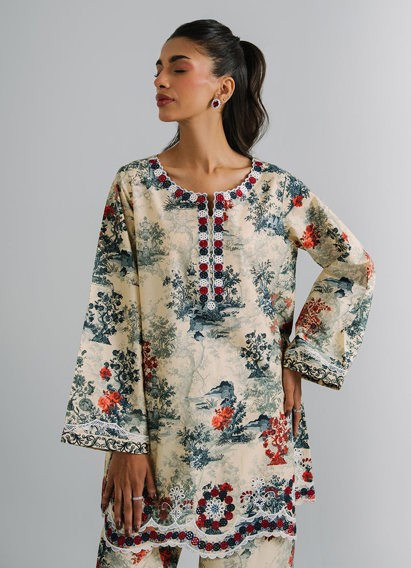 Printed Embroidered CO-ORD Set