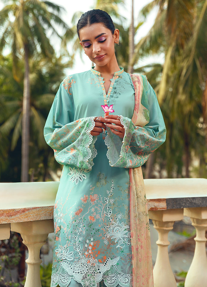 Printed Embroidered 3 PC