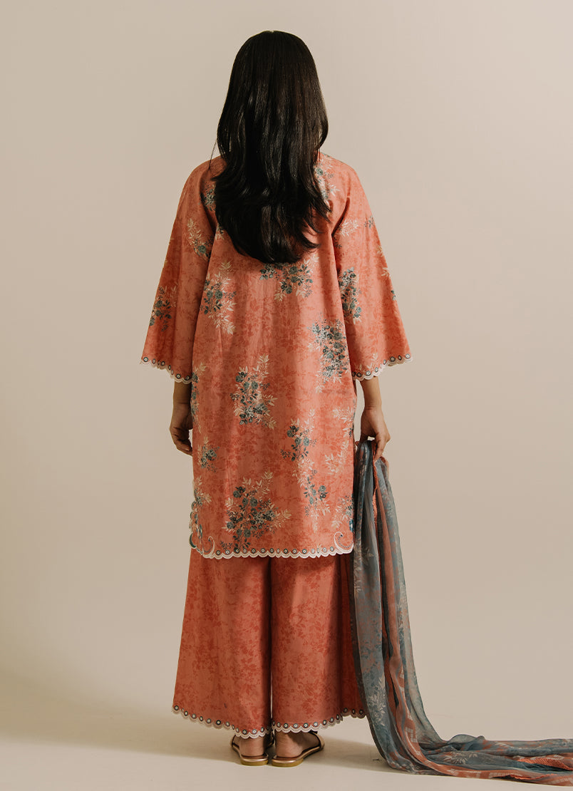 3 PC Printed Embroidered Suit