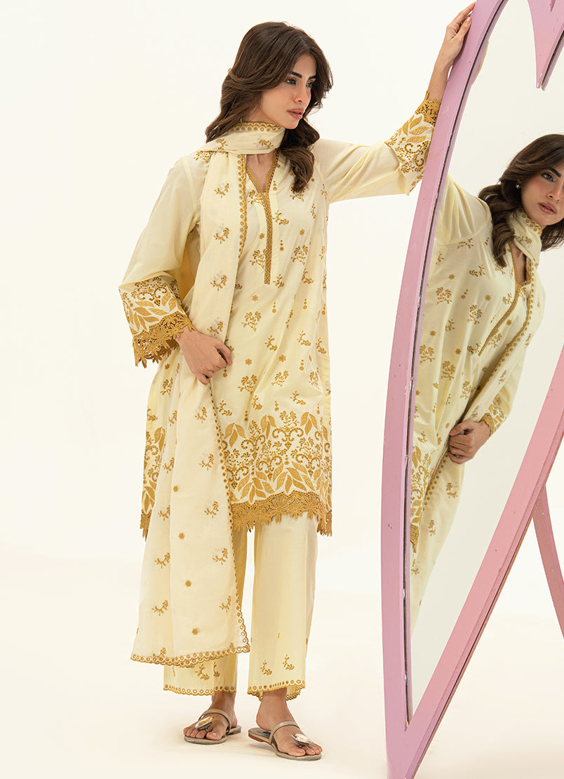 Embroidered 3 PC Suit
